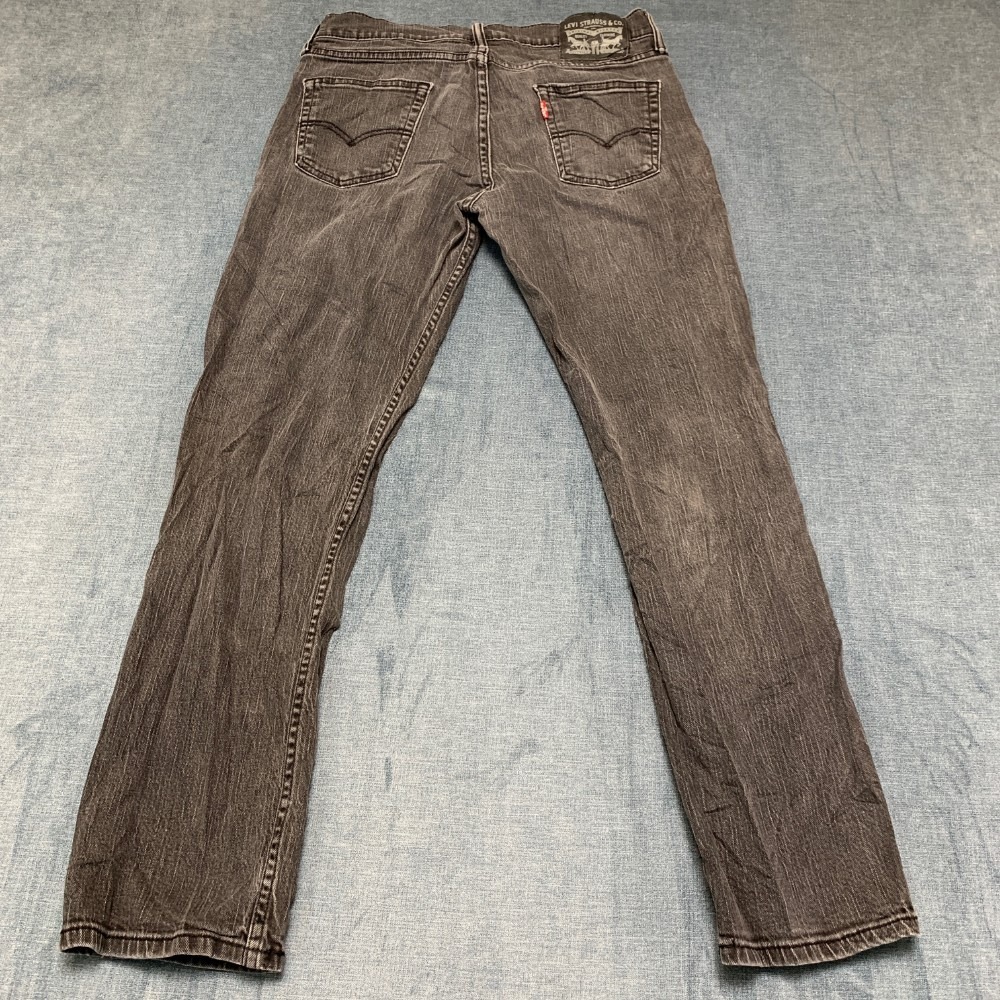 Levi's 514 Jeans Mens 30x30 Charcoal Gray Denim Cotton Stretch Straight Leg